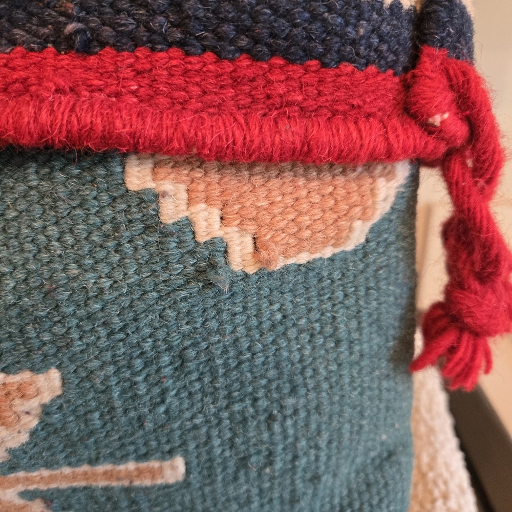 Ameri-Leather Large Wool Leather Tote Southwest A… - image 6